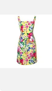Vestido American Living Amarillo Hibisco Estampado Floral Sin Mangas Talla 12 - Imagen 1 de 6