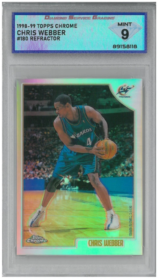 1998-99 Topps Chrome CHRIS WEBBER #180 Refractor 💎 DSG 9 Mint - Image 1 of 2