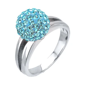 INOX Women's Stainless Steel Ferido Pink Clear Blue stones RING - Picture 1 of 6