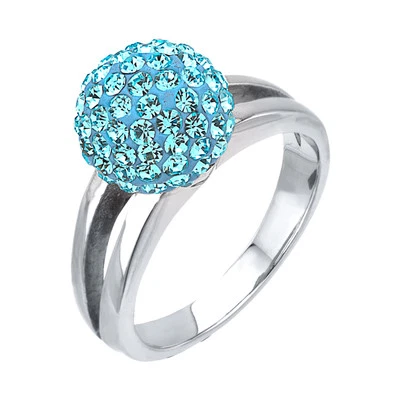 INOX Women's Stainless Steel Ferido Pink Clear Blue stones RING - Image 1 of 4