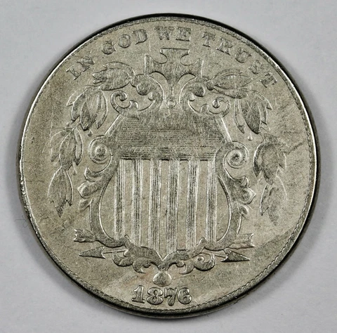 1876 Shield Nickel.  VF.  169013 Cover