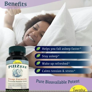 PillZzzz: Nature's Answer to Stress & Sleep - Sleep Aid Supplement, Capsules USA - Picture 1 of 12