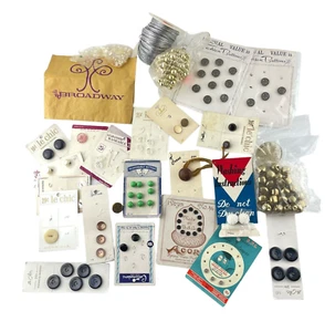 Vintage Sewing Notions 25 Pieces Buttons Cord Jingle Bells - Picture 1 of 9