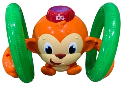 "Juguete musical iluminado para niños Kids II Bright Stars Rolling Monkey funciona 7""" Foto 1 de 3