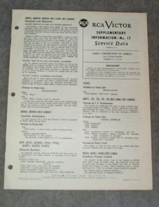 RCA Victor Original Supplementary Information- No. 17 Manual, 1948, No.17 1st Ed - Picture 1 of 1