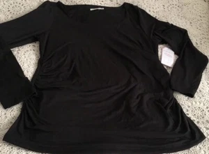 Double Layer Hearts And Hips Woman’s Long Sleeve Top Black Plus Size 1XL  - Imagen 1 de 17