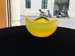 Jar Glass Murano 50s Italian Design Yellow Glass Vase - Picture 1 of 5