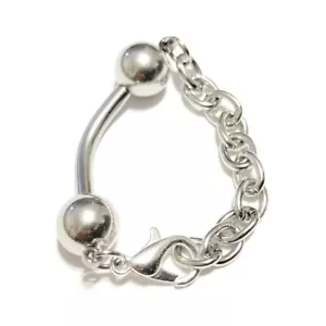 "Chain Link Your PA" Handgefertigte Chirurgenstahl 10g 5/8" PA Langhantel. - Bild 1 von 5