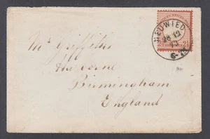 Germany Sc 19 on 1873 Cover Neuwied to Birmingham, crisp cancel - Picture 1 of 2