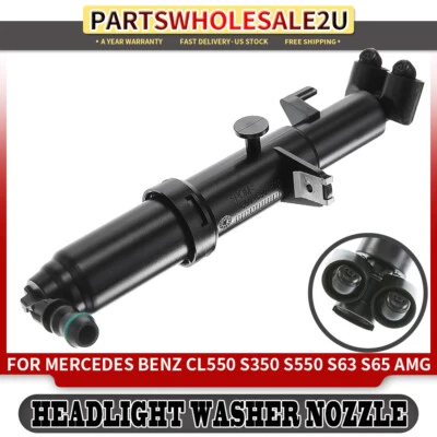 Front Driver Side Headlight Washer Nozzle for Mercedes-Benz W216 W221 CL550 S350 - Image 1 of 4