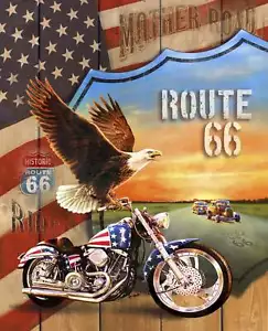 Route 66 Freedom Ride Panel Fabric - Picture 1 of 2