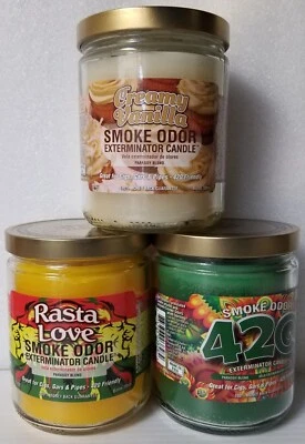 Smoke Odor Exterminator 13 oz Jar Creamy Vanilla, Assortment Set of (3) Candles. - Image 1 of 4