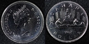 CANADA Elizabeth II PROOF LIKE Nickel 1982 $1.00 Dollar PL KM# 120.1 (26 625) - Picture 1 of 3