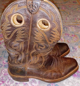 Stivali western Ariat Heritage Roughstock 10002227 da uomo in pelle oliata marrone taglia 9D - Foto 1 di 4