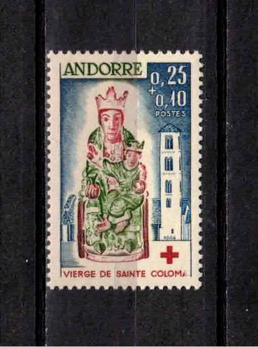 S 40321 French Andorra 1964 MNH** Red Cross Virgin of S. Coloma 1v - Image 1 of 1
