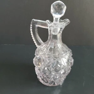 Vintage EAPG Clear Pattern Glass Vinegar Cruet - Picture 1 of 6