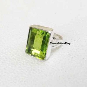 Peridot Ring ~ 925 Sterling Silver Ring ~ Handmade Ring ~ Bohemian Ring All Size - Picture 1 of 12