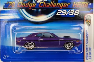 2006 1:64 Hot Wheels First Editions 29/38 '70 Dodge Challenger HEMI Purple #029 - Picture 1 of 11