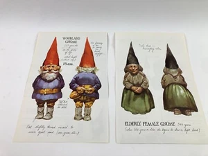 Woodland Gnome Male & Female Portraits Poortvliet Art Prints from Book 8"x12" - Picture 1 of 4
