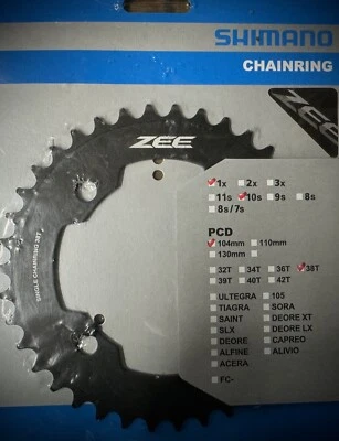 Plato individual Shimano ZEE 38 T 104 NUEVO EN CAJA original FC M 640 Foto 1 de 2