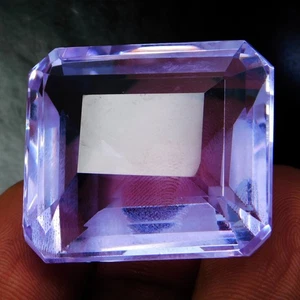 Certified 109.00 Ct Natural Brazilian Purple Topaz Cushion Cut Loose Gemstone - Picture 1 of 6