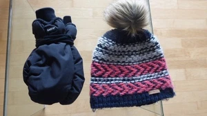 Barts Winterstrickmütze Madea Beanie Kinder bunt + Barts Fausthandschuhe - Bild 1 von 6