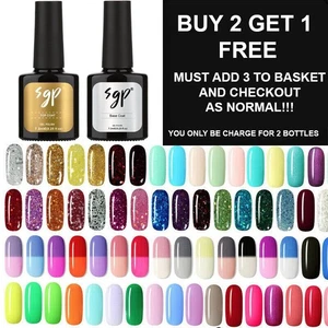 SGP Nail Gel Nail Polish UV LED Soak Off Nail Varnish Top Base Colour Nail Gels - Picture 1 of 224