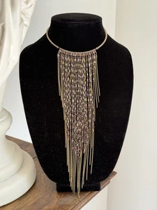 CELEBRITY STYLIST ERICKSON BEAMON Necklace Choker Bib Crystals Chain Signed - Picture 1 of 24