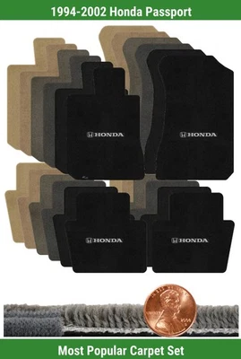 Juego de alfombrillas Ultimat personalizadas para Honda Passport '94-02 con logotipo (4 piezas) #RM7 Foto 1 de 4