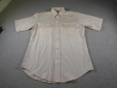 Camisa Roper Western Para Hombre Mediana Beige Perla A Presión Manga Corta Diamante Vaquero Foto 1 de 4