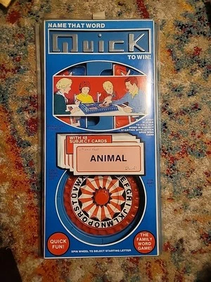 Vtg RARE QUICK Name That Word Quick Game Smethport Toys Spinner Card 1980 6+ - Image 1 of 4