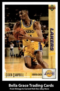 1991-92 Upper Deck Elden Campbell #126 Los Angeles Lakers Rookie NBA Basketball - Picture 1 of 2