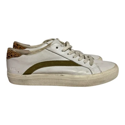 Zapatillas Madewell de Cuero Blanco para Mujer Talla 8 Oliva Rayas Estampado Leopardo Lujo  Foto 1 de 4