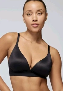 SOMA Enblis Luxe Plunge Brallette Wireless Pull-on Black Adjustable Straps Sz Lg - Picture 1 of 7