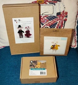 3 Needle Felting Kits Makes Bear and Mice - Milly Rose + Trimits + Wool Queen - Picture 1 of 6