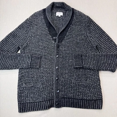 Rag & Bone Neiman Marcus Cardigan XXL Black White Wool Blend Shawl Collar Preppy - Image 1 of 4