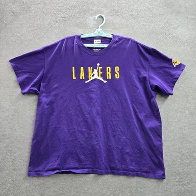 Los Angeles Lakers Men Shirt XXL Purple Nike Jumpman Logo Short Sleeve - Image 1 of 4