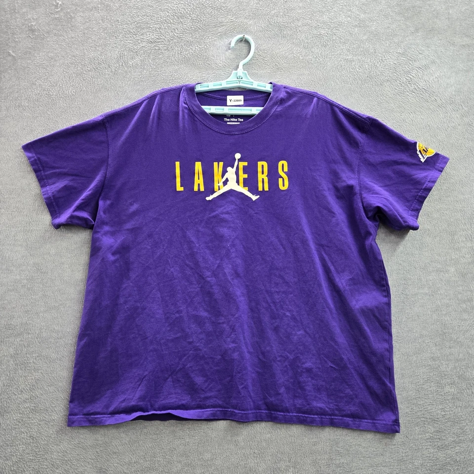 Camisa de hombre Los Angeles Lakers XXL púrpura Nike Jumpman logotipo manga corta Foto 1 de 4