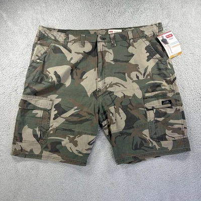 Wrangler Cargo Shorts Mens 46 Green Camo  Stretch Relaxed Army Military NEW - Image 1 of 4