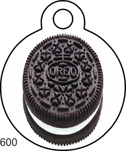 Pet Tag Personalized Pet ID tag for Dog and Cat ROUND Tag Unique Oreo PINK HEART - Foto 1 di 5
