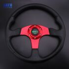 13" Universal Aluminum Red Steering Wheel+Horn Button for Most Cars
