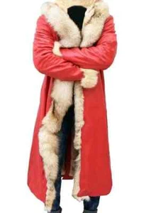Santa suit-Santa Claus Leather Trench Coat Christmas Jacket Chronicles Kurt Mens - Picture 1 of 4