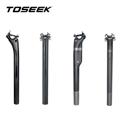 Tija de sillín de fibra de carbono TOSEEK tubo MTB ciclismo carreras bicicleta de carretera bicicleta tija de sillín Foto 1 de 4