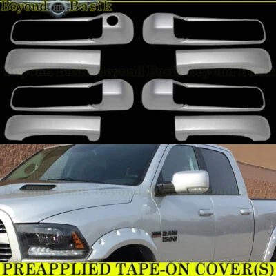 For 2009-16 2017 2018 Dodge Ram 4 Door Handle COVERS No PSKH  PS2 BRIGHT SILVER — 第 1/4 张图片
