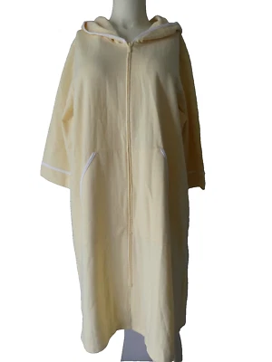 NWT Classic Elements Hooded Robe Womens LARGE Full Zip Textured Coastal Cottage - Image 1 of 4