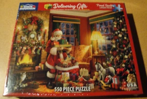 White Mountain 550 Piece Jigsaw Puzzle DELIVERING GIFTS MIB Made USA - Picture 1 of 2
