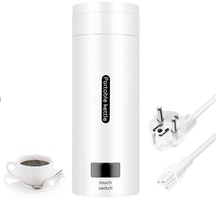 LETGOSPT 500ML Reise Wasserkocher 4-Temperatur Reisekessel Edelstahl Wasserkocher 300W