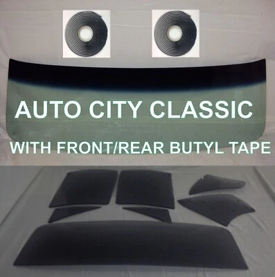 1965 Pontiac Glass Tempest GTO LeMans HT Green Windshield Grey Sides Back Butyl - Image 1 of 4