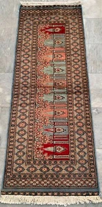 Vintage Afghan Rug Hand Knotted Afghan Bokhara Wool Area Rug 2x5 ft Free Ship - Picture 1 of 8