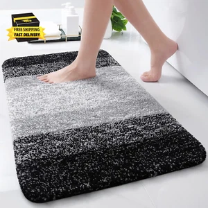 Microfiber Bathroom Rugs, Shaggy Soft and Absorbent Bath Rug, Non-Slip, Thick Pl - Picture 1 of 9